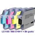 Komplet Fenix LC-1100 & LC-980 BK+C+M+Y za tiskalnike Brother MFC-250C, MFC-290C, MFC-490CW, MFC-5490CN, MFC-5890CN, MFC-6490CW, DCP-145C, DCP-165C, DCP-185C, DCP-195C, DCP-385C, DCP-585CW, DCP-6690CW kartusa, toner, foto papir, panasonic, inkjet, laserjet